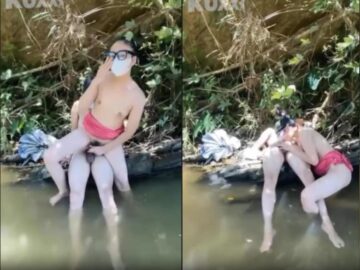 Cặp đôi live chịch public ngoài suối cực dâm dục